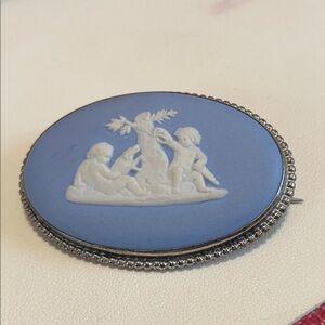 Wedgwood Blue and White Brooch